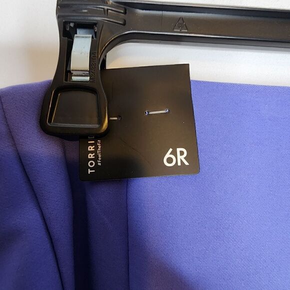 6R 30W Torrid Blue Wide Leg Pull On Pant Crepe High Rise Sleek Front Stretch Hid - Picture 3 of 5